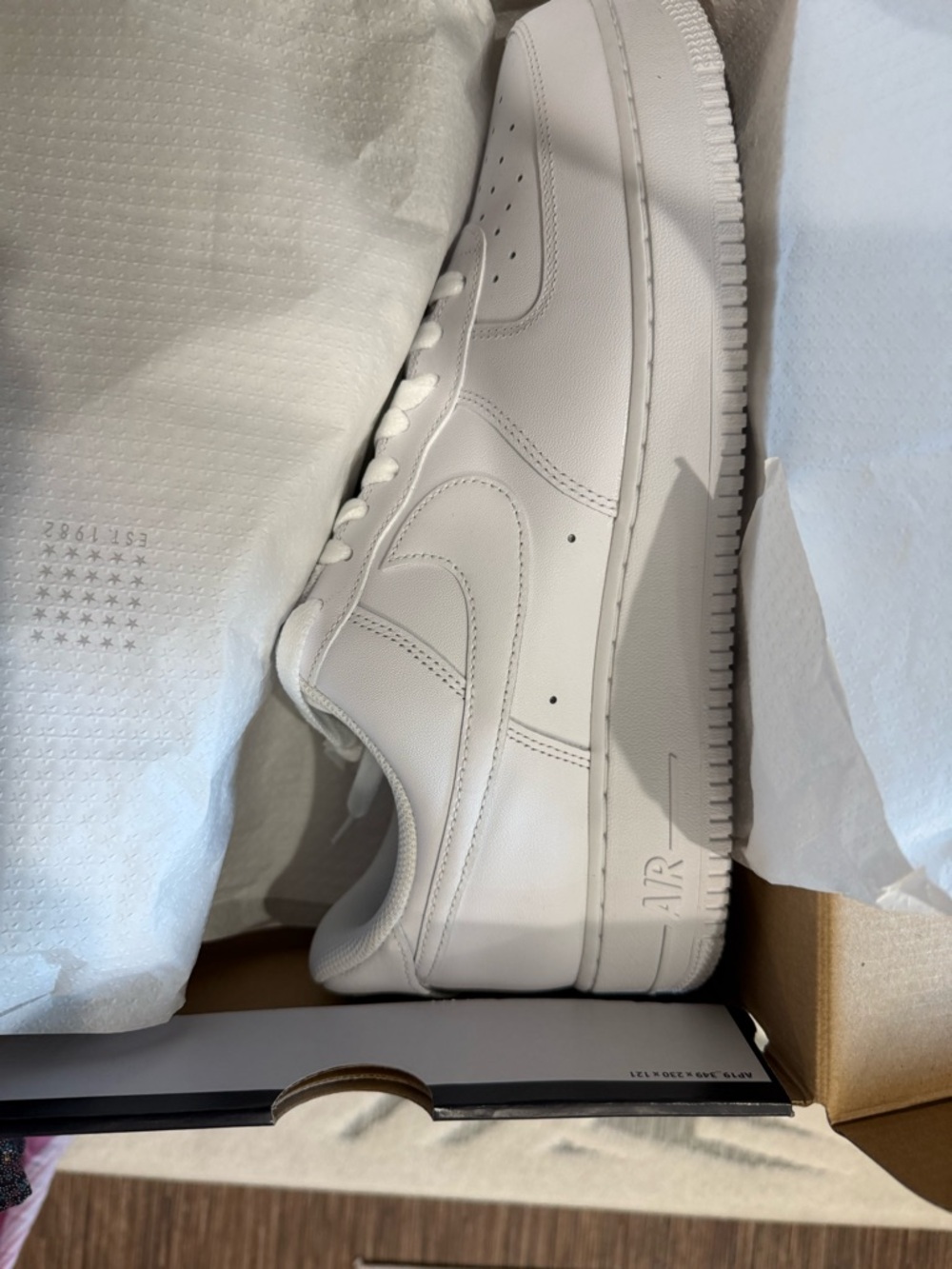 Nike Air Force 1 Low ‘07 Triple White Flyease Brand New Size 13 Men’s - Picture 2 of 3